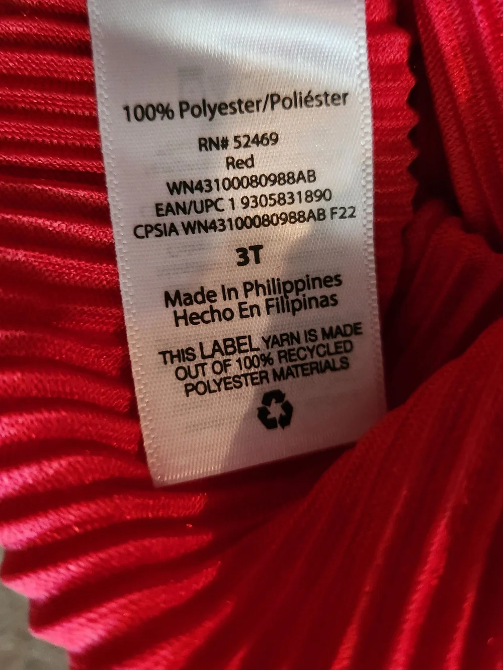 wonder nation Red Ribbed Knot-Front Long Sleeve & Pants Set For Girls Size 3T